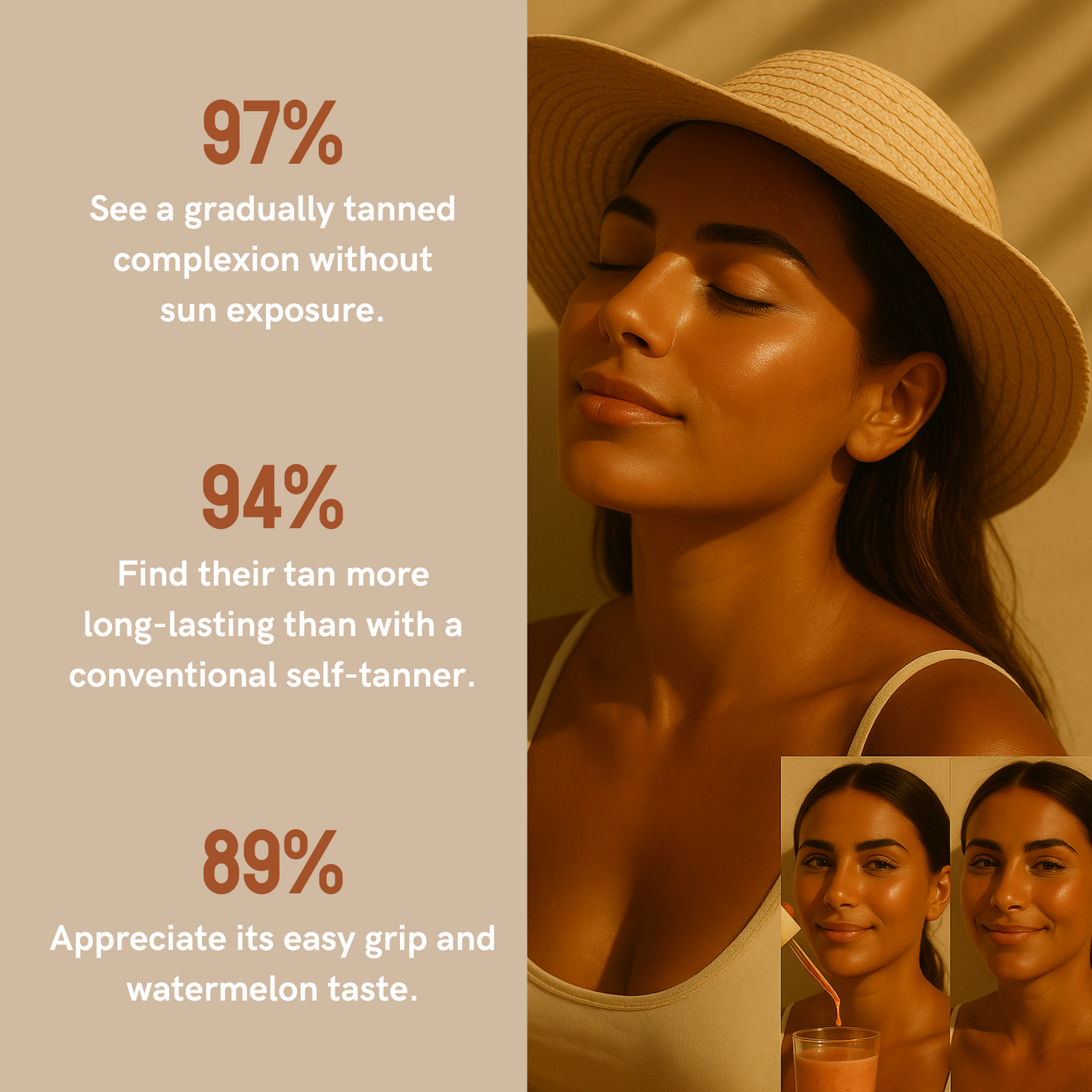 Drinkable self-tanning drops