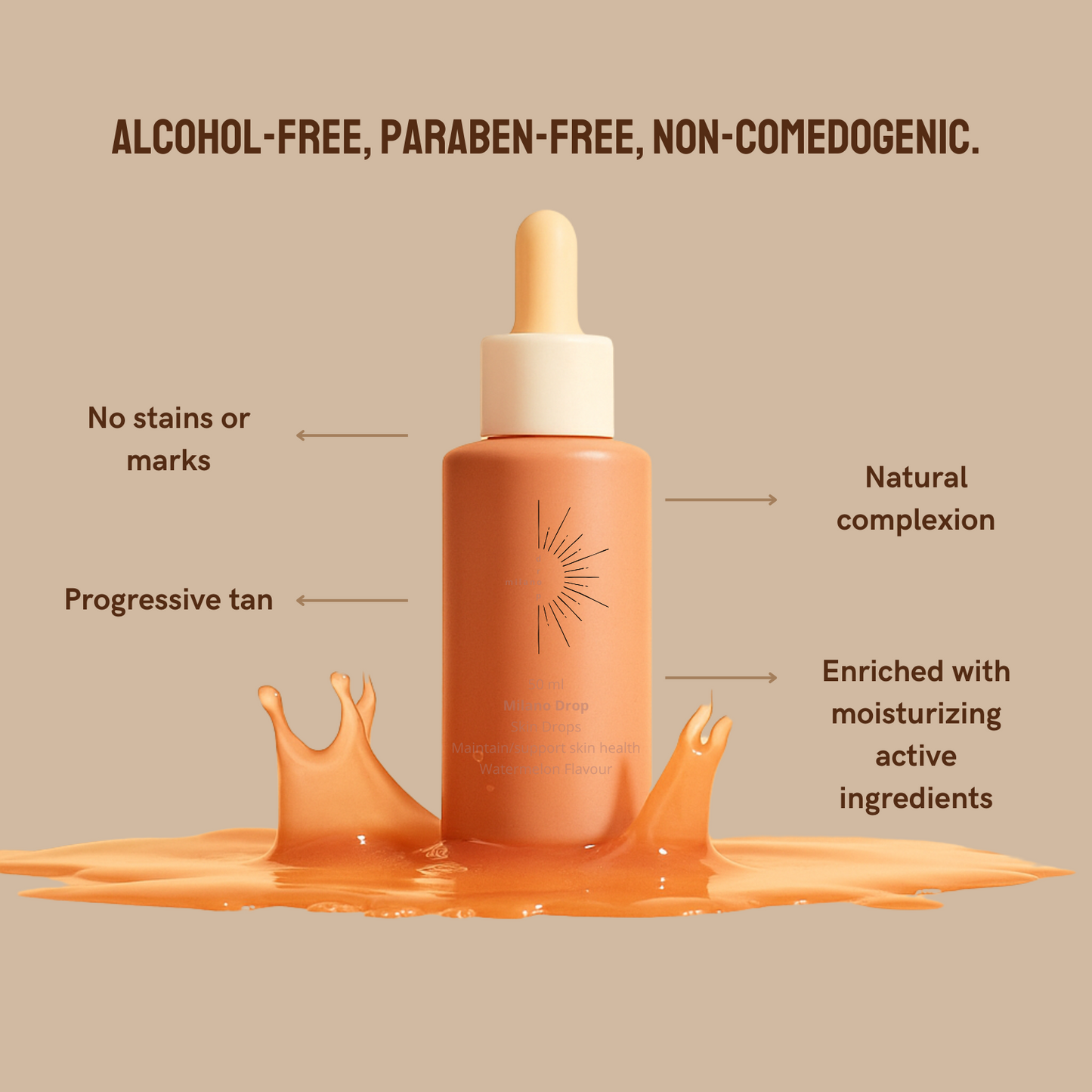Drinkable self-tanning drops